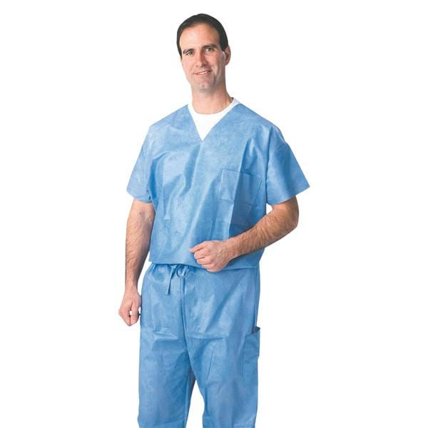 Scrub Shirt Polypropylene 2X Large Blue 30/Ca