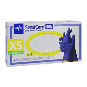 SensiCare Silk Nitrile Exam Gloves X-Small Dark Blue Non-Sterile