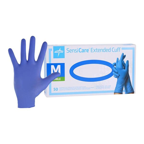 SensiCare Nitrile Exam Gloves Medium Blue Non-Sterile