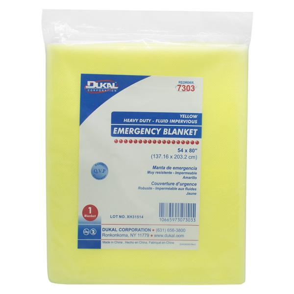 Emergency Blanket Yellow Poly Coated/Spunbonded 54x80