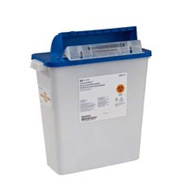 PharmaSafety Pharmaceutical Waste Container 3g Wht/Blu 6x13.75x16.5" Ld Plstc Ea, 10 EA/CA