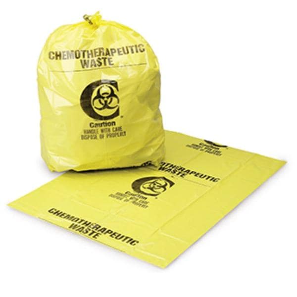 Biohazard Bag 3mil 30x43" Yellow/Black Flat Seal Plastic 100/Ca