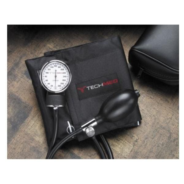 Tech-Med Deluxe Aneroid Sphygmomanometer Black Latex Arm EA