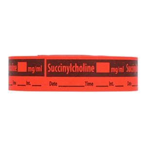 Anesthesia Tape DTI Succinylcholine Fluorescent Red 1/2x500" 1/Rl