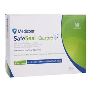 SafeSeal Quattro Sterilization Pouch 3.5 in x 9 in 500/Bx