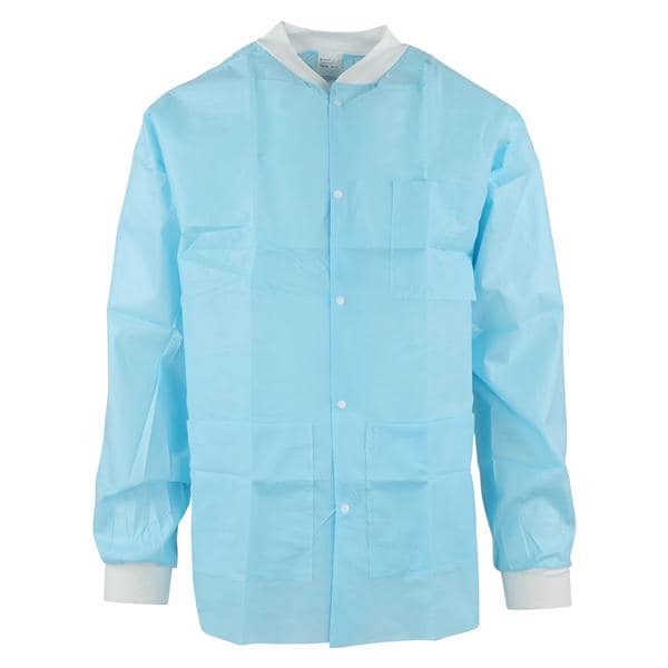 SafeWear Hipster Procedure Lab Jacket SMS PP Fbrc Medium Soft Blue 12/Bg