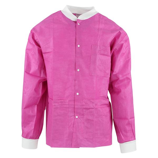 SafeWear Hipster Procedure Lab Jacket SMS Polypro Fbrc Large Poppy Pink 12/Bg