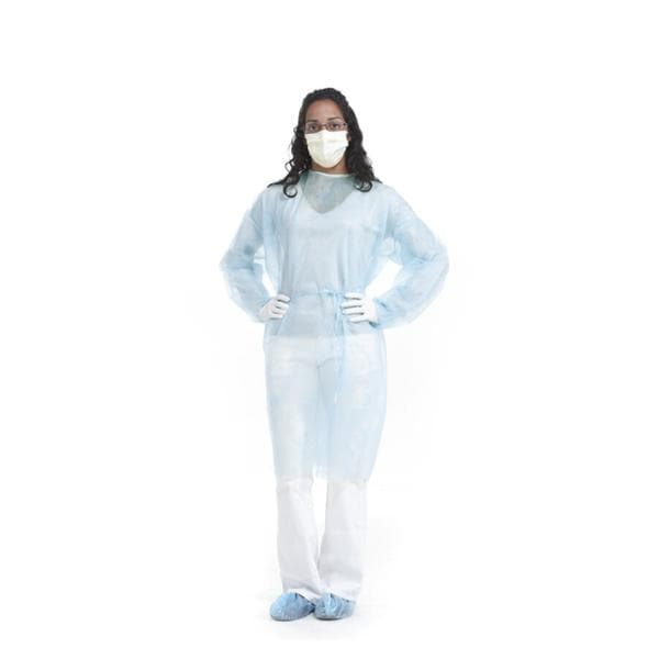 SafeBasics Isolation Gown Regular Blue 50/Ca