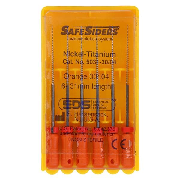 Safesider Hand Reamer 31 mm Size 30 Nickel Titanium Orange 0.04 6/Pk