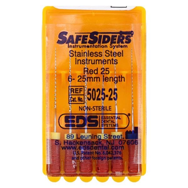 Safesider Hand Reamer 25 mm Size 25 Stainless Steel Red 0.02 6/Pk