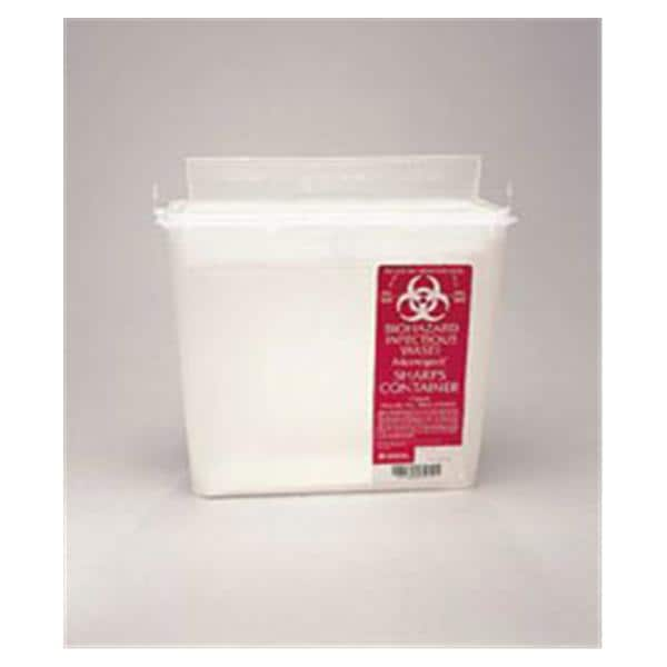 Sharps Container 5qt Clear 10-1/2x4-3/4x10-3/4" Rotor Lid Hrzntl Drp Plstc Ea, 20 EA/CA