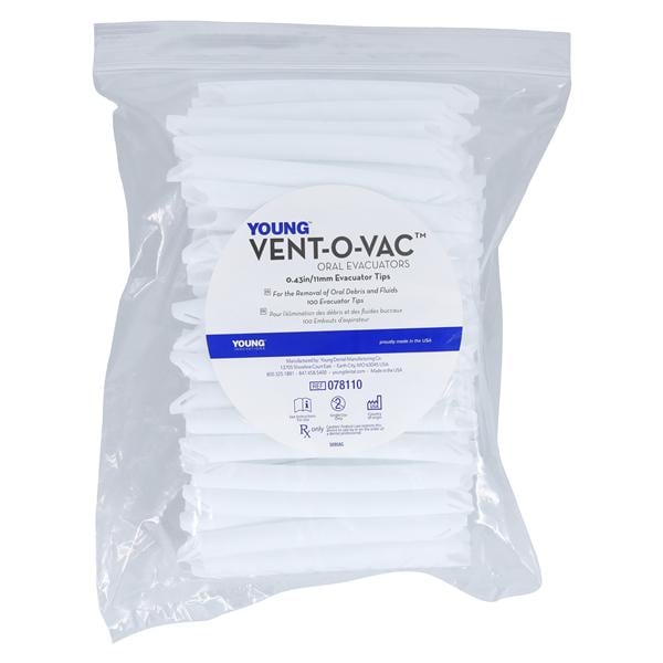 Vent-O-Vac HVE Tips Side Vented S Tip 100/Pk, 18 PK/CA