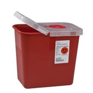 Sharps Container 2gal Red 7.25x10.5x10" Adjustable Hinge Lid Plastic Ea, 20 EA/CA