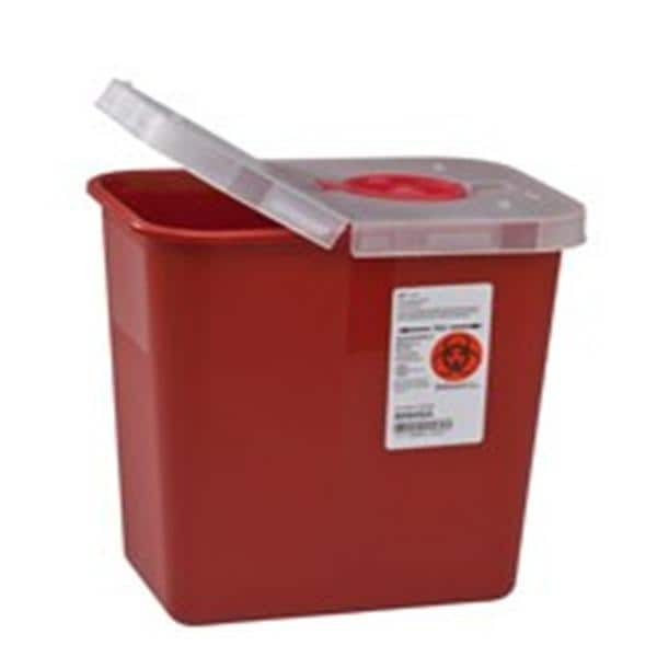 Sharps Container 2gal Red 7.25x10.5x10" Adjustable Hinge Lid Plastic Ea, 20 EA/CA