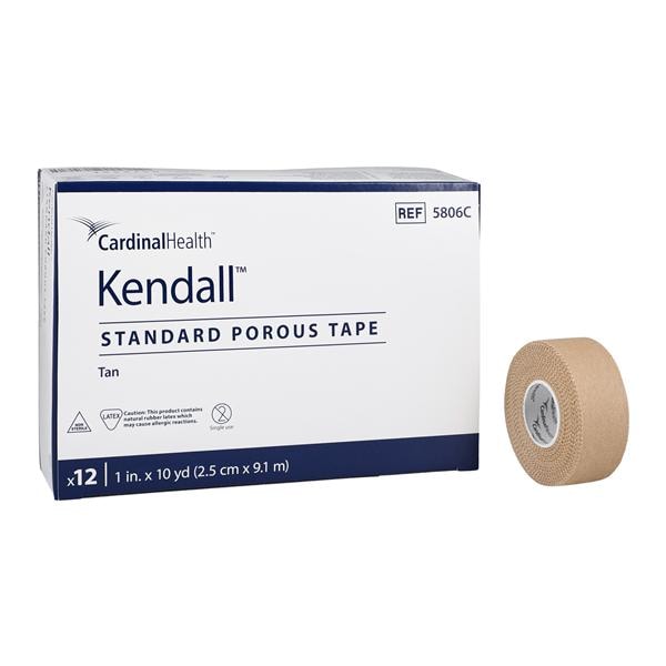 Kendall Medical Tape Cloth 1"x10yd Tan Non-Sterile 12/Bx, 12 BX/CA