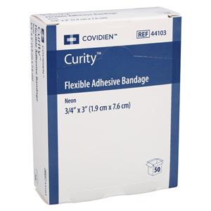 Curity Adhesive Bandage Fabric 3/4x3" Neon Sterile 50/Bx, 24 BX/CA