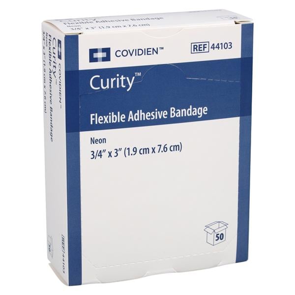 Curity Adhesive Bandage Fabric 3/4x3" Neon Sterile 50/Bx, 24 BX/CA