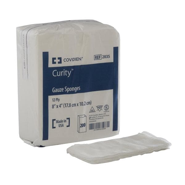 Curity Cotton Gauze Sponge 4x8" 12 Ply Non-Sterile LF