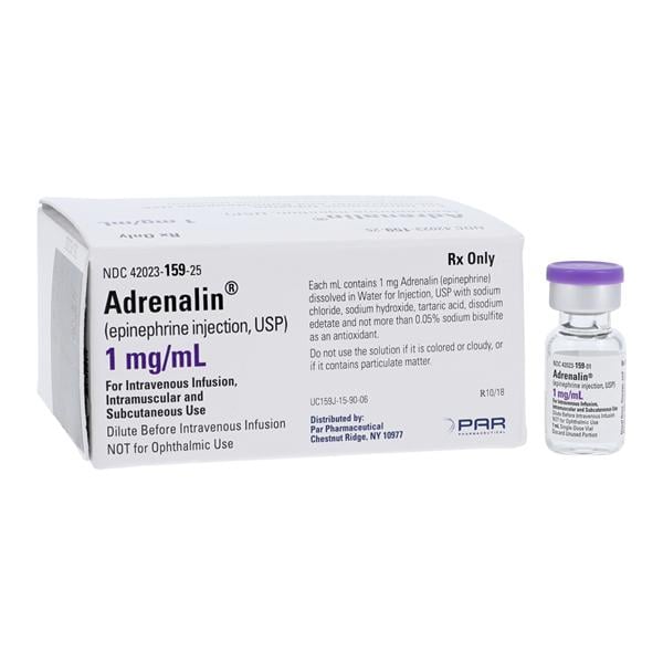 Adrenalin Injection 1mg/mL SDV 1mL 25/Package