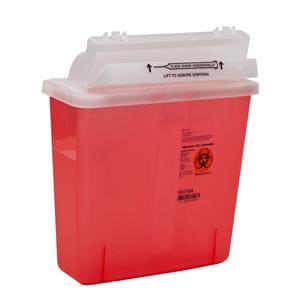 SharpStar Sharps Container 5qt Trans Rd 5.5x10.75x12.5" Ld Lk Tab Plstc Ea, 20 EA/CA