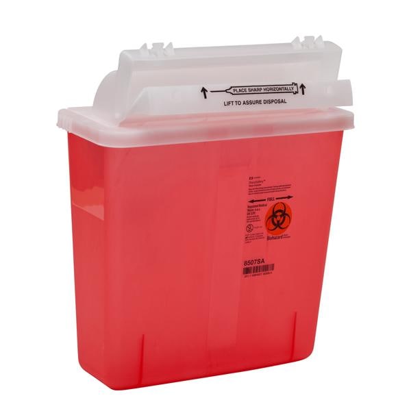 SharpStar Sharps Container 5qt Trans Rd 5.5x10.75x12.5" Ld Lk Tab Plstc Ea, 20 EA/CA