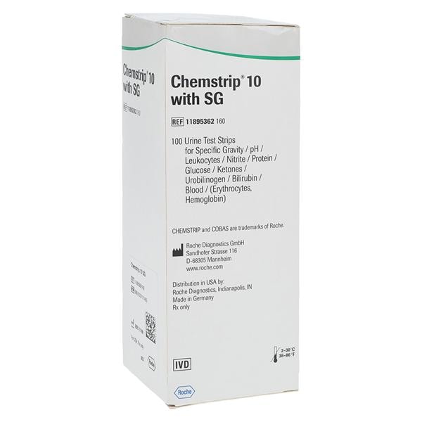 Chemstrip 10 SG Urinalysis Test Strip For 101/Criterion II 100/Bt