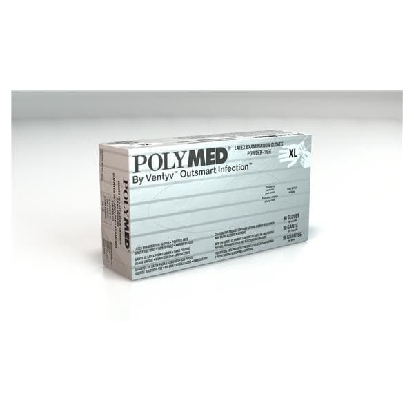Polymed Latex Exam Gloves X-Small White Non-Sterile