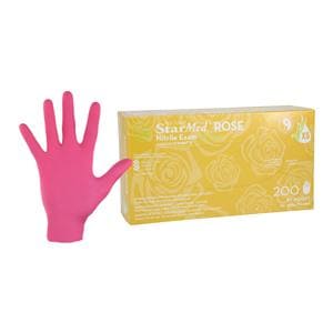 Starmed Nitrile Exam Gloves X-Small Rose Non-Sterile, 10 BX/CA