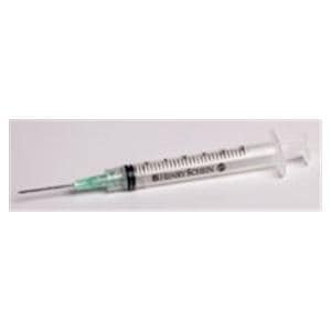 Hypodermic Syringe 21gx1" 3cc Deep Green LL Atchd Ndl Cnvntnl No Dead Spc 100/Bx