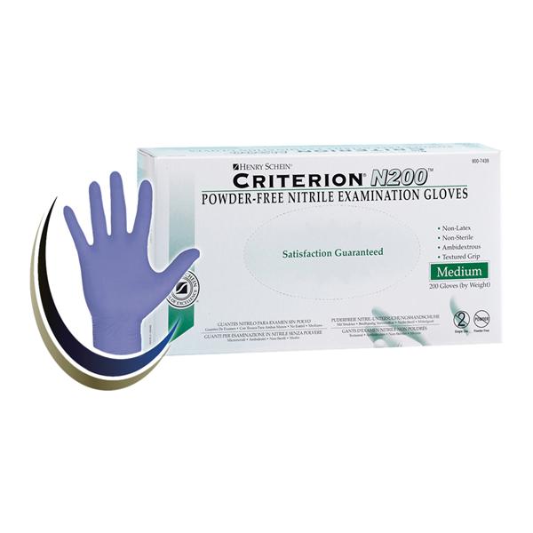 Criterion N200 Nitrile Exam Gloves Medium Standard Blue Non-Sterile