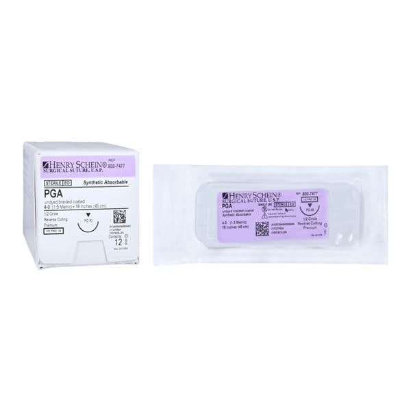 Suture 4-0 18" Polyglycolic Acid Braid PC-30 Undyed 12/Bx