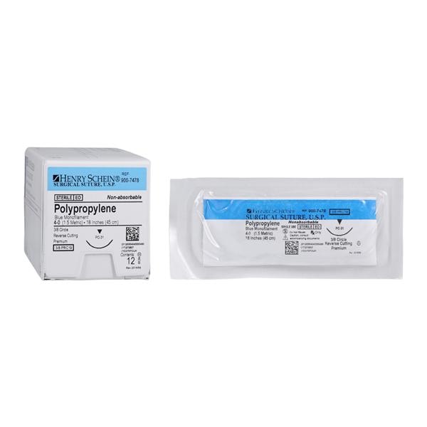 Prolene Suture 4-0 18" Polypropylene Monofilament PC-31 Blue 12/Bx