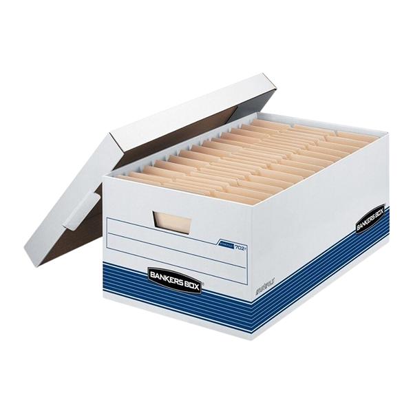 Storage/File Storage Box 24 in x 15 in x 10 in Legal White/Blue 12/Bx