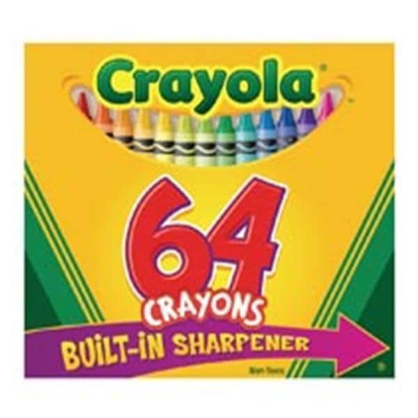 Crayola Crayon Set w/ Built-In Sharpener Asst 64/Box 64/Bx