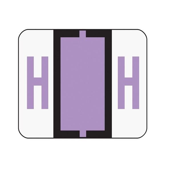 Bar-Style Permanent Alphabetical Labels H Lavender 500/Roll 500/Pk