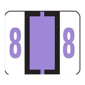 BCCRN Bar-Style Permanent Numerical Labels 8 Lavender 500/Roll 500/Pk