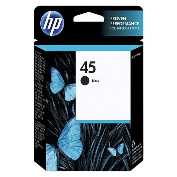 HP 45 Black Original Ink Cartridge (51645A) 1/PK