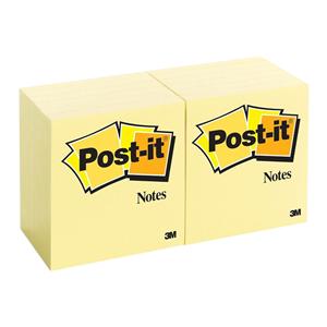 Notes 3 in x 3 in Canary Yellow 100 Sheets/Pad 12/Pack 12/Pk