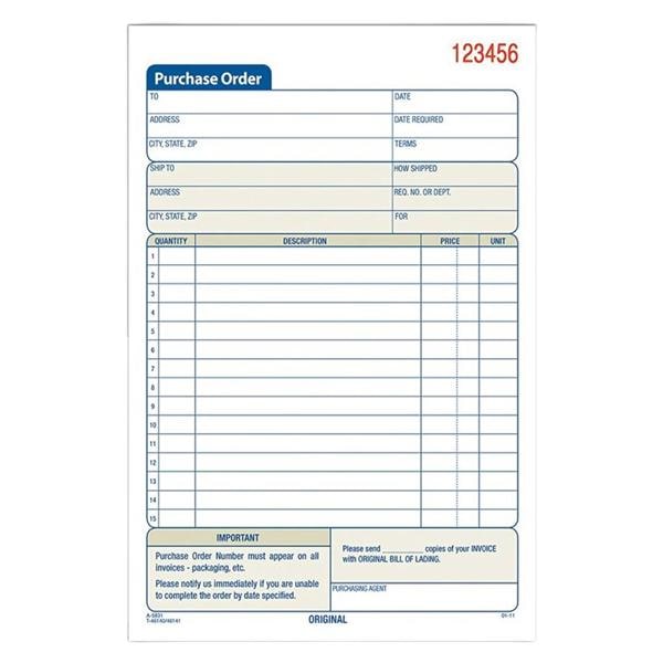 Adams Carbonless Purchase Order Book 2-Part 5.56"x8.43" 50 Sheets 1/PK