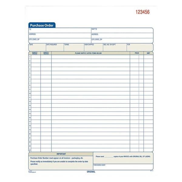 Adams Carbonless Purchase Order Book 2-Part 8.37"x11.43" 50 Sheets 1/PK