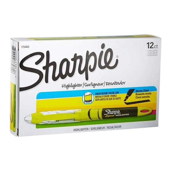 Sharpie Liquid Accent Pen-Style Highlighters Fluorescent Yellow 12/Pk