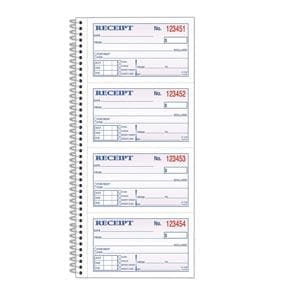 Adams Carbonless 2-Part Spiral Money/Rent Receipt Book 200 Sheets 1/PK