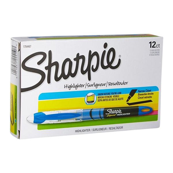 Sharpie Liquid Accent Pen-Style Highlighters Fluorescent Blue 12/Pk