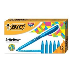 BIC Brite Liner Highlighters Blue 12/Pk