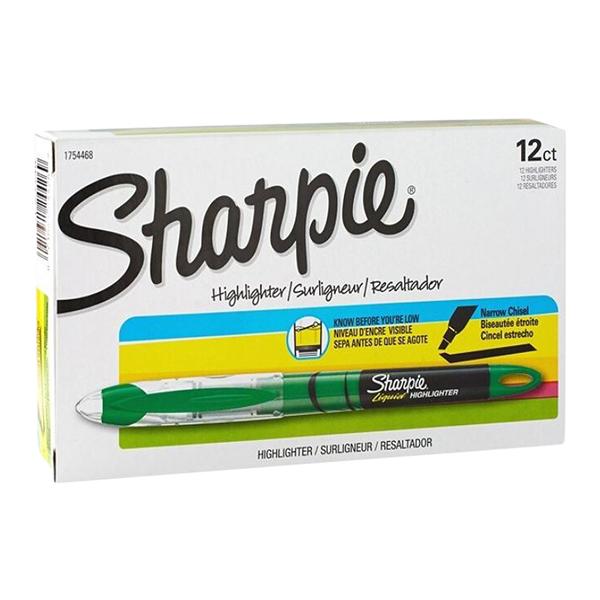 Sharpie Liquid Accent Pen-Style Highlighters Fl Green 12/Box 12/Pk