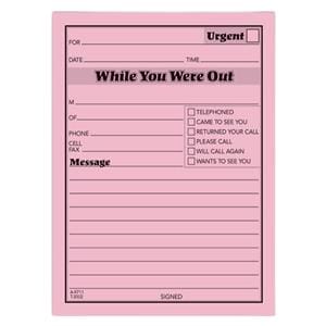 Adams "While You Were Out" Message Pads 50 Sheets Pink 12/Pk