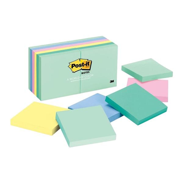 Notes 3 in x 3 in Pastel Collection 100 Sheets/Pad 12/Pack 12/Pk