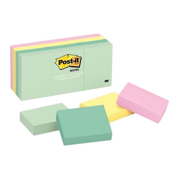 1.5 in x 2 in Notes Pastel Collection 100 Sheets/Pad 12/Pack 12/Pk