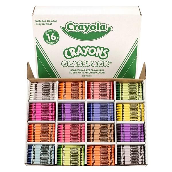 Crayola Classpack Standard Crayons 16 Assorted Colors 800/Pk