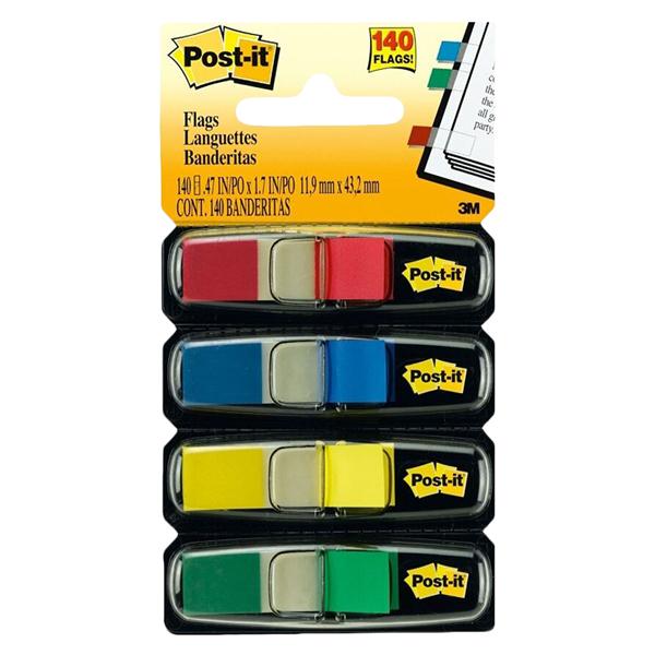 Flags 3/8 in x 1.7 in Standard Colors 35 Flags/Pad 4/Pack 4/Pk